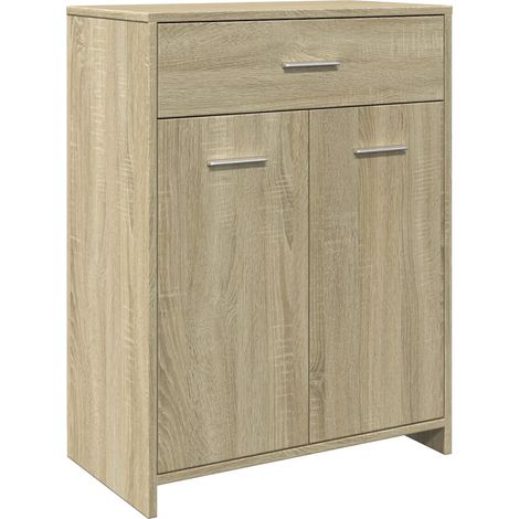 Armario de baño almacenamiento estético 60 x 33 x 80 cm madera contrachapada roble sonoma 020049704 (1/5)