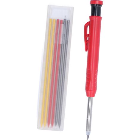 Crayon de marquage menuiserie 2,8mm pointe carbure tungstène outil multifonction traceur avec recharge 3 couleurs (1/5)