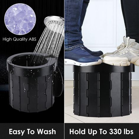 Toilettes portables pliables pour le voyage, le camping, les voyages en voiture ou les longs séjours à la plage. (1/5)