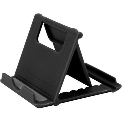 Support pliable noir pour téléphone portable Support universel pour téléphone portable Support multi-angle pour bureau BK (1/4)