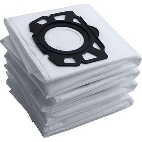 Dust bags, dust filters, and replacement filter bags are available in a 5-pack for Kärcher WD4.5.6/MV4-6 series vacuum cleaners. Suitable for heavy-duty dry/wet cleaning. (1/4)