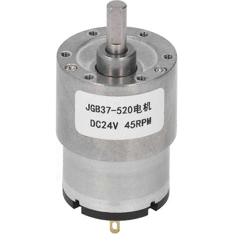 Moteur à engrenages auto-verrouillant, couple élevé, bobine en laiton, réducteur de vitesse CC 24V 45 tr/min, robuste et fiable. (1/4)