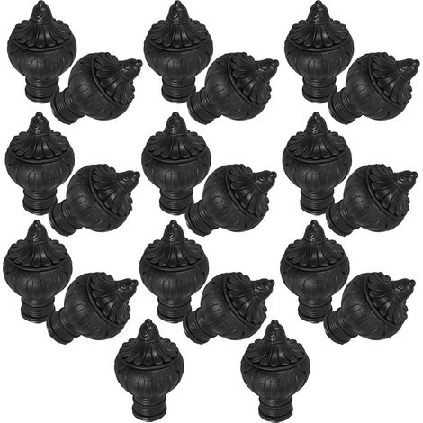 de 20 Embouts de Tringle Rideaux Dcoratifs Noirs en (1/5)