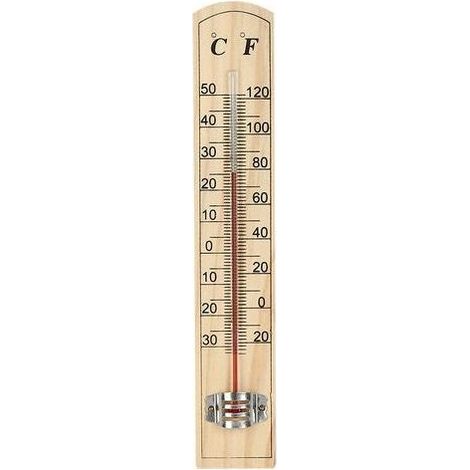 Thermomètre intérieur Marron Thermomètre à effet de serre en pin -30℃+50℃/-20℉+120℉ (1/3)