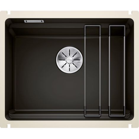 ETAGON 500-U – Évier de Cuisine en Granit pour Meubles Bas de 60 cm de Large – Sous Plan – Céramique – Noir – 525155 (1/5)