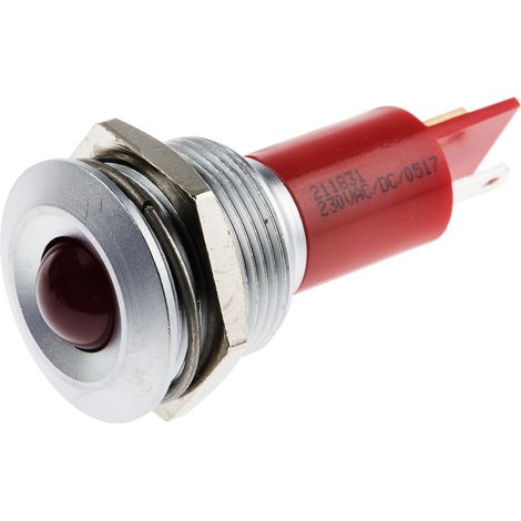 Voyant LED lumineux Rouge RS PRO, dia. 19mm, 115 V dc, 230V c.a. ( Prix pour 1 )