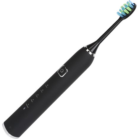 Elektrische Zahnbürste mit 5 Modi, wasserdichte Ladestation (IPX7), 1200 mAh Akku, smarte Zahnbürste mit Bürstenkopf, ideal für Zuhause und unterwegs (schwarz). (1/5)
