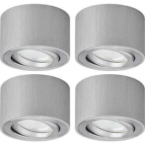 Module LED argenté 5 W avec ampoule 400 lm, 3 000 K, blanc chaud, spot encastrable rond, 80 x 50 mm, boîtier de lampe pour (1/3)