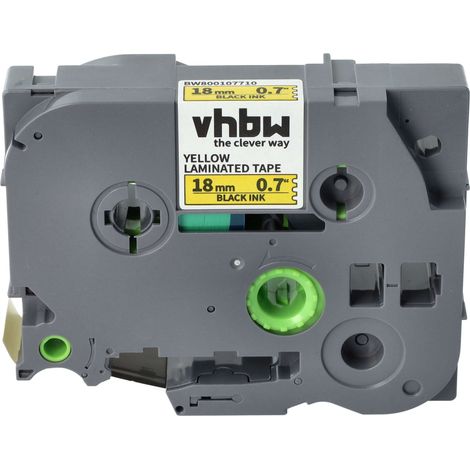 vhbw Label Tape Replacement for Brother TZE-641, TZ-641 for Label Printer 8m x 18 mm, Black on Yellow (1/4)
