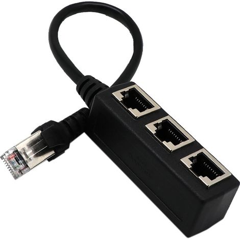 RJ45 Ethernet Distribution Cable, Ethernet LAN Network Extension Cable Adapter RJ45 Male Distributor (1/5)
