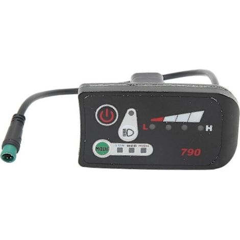 Schermo LED impermeabile IP65 per bici elettriche, con connettore a 5 pin per manubrio da 22,2 mm, compatibile 24 V (1/4)