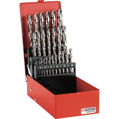 Facom 222A.TJ19 Sortiment Gefraeste Bohrer Set, 19-tlg (1/2)