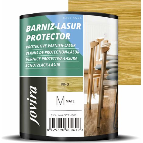 Vernis Lasur Matt Protector à l’eau. Protège, décore et embellit tous les types de bois. 750 Millilitres, Pin (1/5)