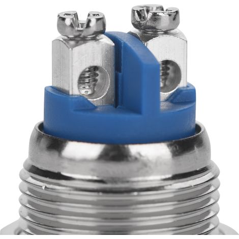 Lot de 5 mini-interrupteurs à bouton-poussoir étanches en métal 2 broches (tête plate), 16 mm, 250 V (1/5)