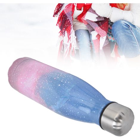 Colaflasche aus Edelstahl, Thermoskanne, Becher, Bowlingkugel, Trinkbecher, rosa Sternenhimmel (1/5)