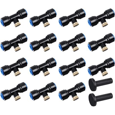 Irrigation System Outdoor Misting Kit, Brass Spray Nozzle for Garden, Atomizer Nozzle, with 15 Nozzles for Garden, Patio, DIY (Blue) (1/5)