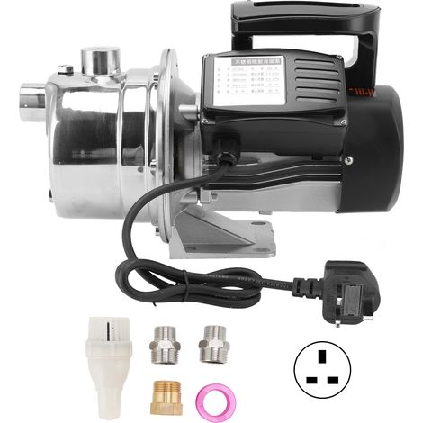 Pompe de surpression acier inox 550W 220V manuelle haute hauteur, tuyauterie booster eau avec prise UK (1/5)