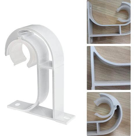 4 Pièces Support Tringle Rideaux Plafond, Fixation Tringle Rideau Mural en Alliage d'Aluminium, Approprié Tringle du Diamètre de 26-32 mm