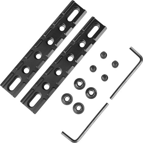 Set mit 2 schwarzen 20-mm-Taktikschienen (6 Schlitze)