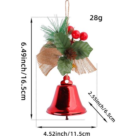 Clochette De Noël - Découpe Étoile Et Baies De Houx - Pour Arbre De Noël Et Décoration Festive - Lot De 4 (1/5)