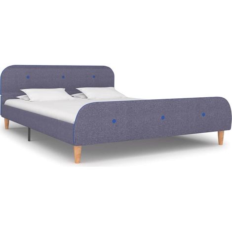 Bed Frame without Mattress Light Grey Fabric 135x190 cm Double vidaXL (1/5)