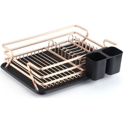 LAN Abtropfgestell aus Aluminium mit herausnehmbarer Schale, 43 x 31,5 x 11 cm, Champagnergold (1/5)