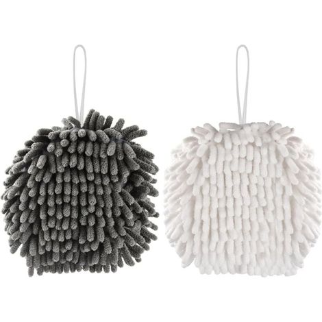 Chenille-Handtuch, weiches und flauschiges Mikrofaser-Handtuch, kleines, saugfähiges und schnelltrocknendes Handtuch zum Aufhängen für Küche, Bad und WC (1/4)