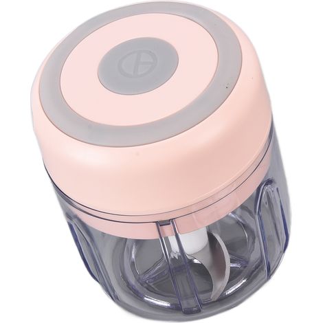 250 ml USB-wiederaufladbare Ingwermühle, elektrische Knoblauchpresse, Babymixer, Zerkleinerer mit integriertem Akku, Rosa (1/5)