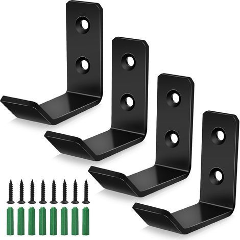 Lot de 4 cochets nois en acie inoxydable avec 8 vis, 8 tubes d'expansion pou la famille, la salle de bain, les ustensiles de cuisine, les vêtements, les clés, les sacs (noi) (1/5)