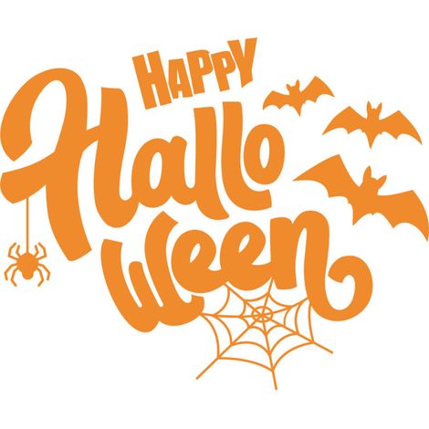 STICKER VITRINE HAPPY HALLOWEEN (VITR010).- Orange - 80 x 65 cm