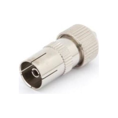 Connecteur Coaxial Femelle - 9.5 mm x 2.3 mm - Pour Antenne TV - Métallique - 2 Pièces (1/2)