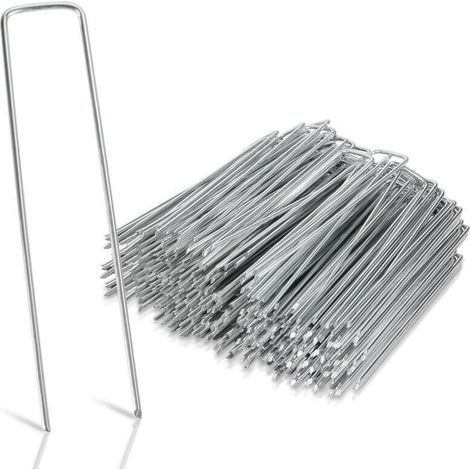 Piquets de Fixation 150 Pièces, Ø3mm en Acier Galvanisé, Ancrage au Sol de Jardin (1/4)