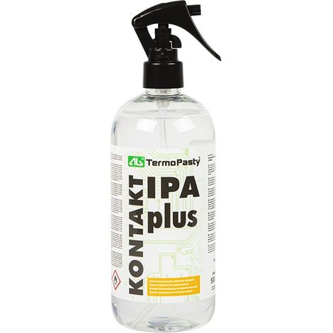 CONTACT IPA PLUS. Alcool isopropylique de haute pureté. Élimine toutes les impuretés des éléments optiques. Ne laisse ni traces ni taches. Possède des propriétés dégradantes. Flacon plastique de 500 m