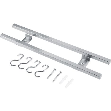 Barre magnétique double en acier inoxydable pour couteaux et ustensiles de cuisine, fixation murale, 30cm