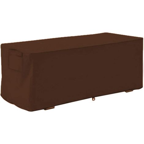 Housse Coffre de Rangement Exterieur, Tissu Oxford 210D Bâche Coffre Rangement Jardin Exterieur, Housse Imperméable, Résistant Aux UV,123x62x55cm,Café