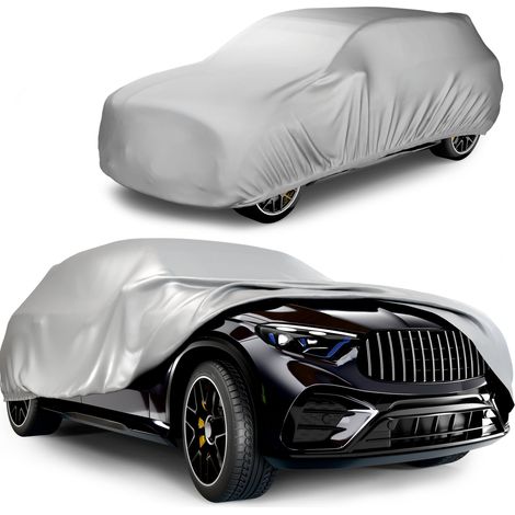 Abdeckplane Auto All Weather, Autoplane Vollgarage Größe 7 SUV/VAN, Autoabdeckung silber (1/5)