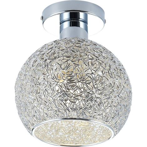 Plafonnier aluminium mini plafonnier pour vestiaire, couloir et salon (diamètre plafonnier : 15cm) - RW (1/5)