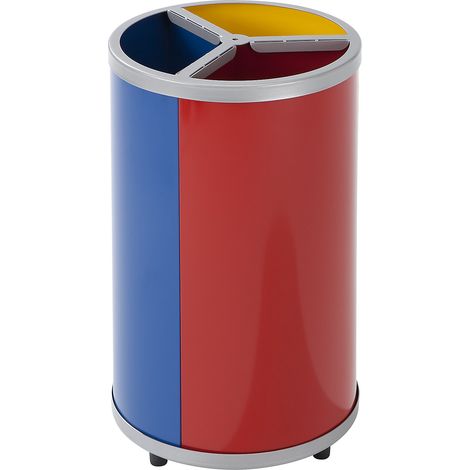 VAR, Collecteur de tri rond, capacité 3 x 30 l, h x Ø 720 x (1/3)