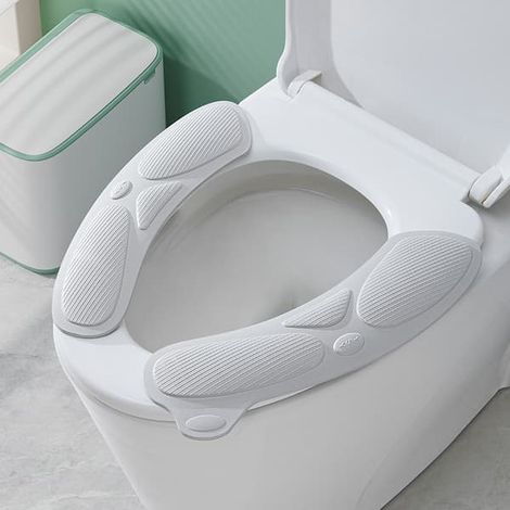 Abattant de toilettes chauffant et antidérapant - Gris (1/2)