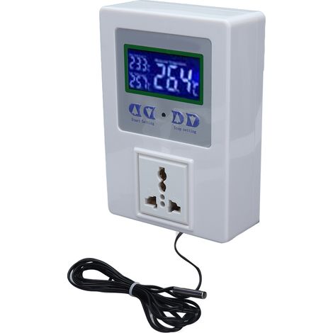 Digitales LED-Thermostat mit Fühler, vorverdrahteter Temperaturregler, 110–240-V-EU-Stecker, AC-Regler für Heizung (1/5)