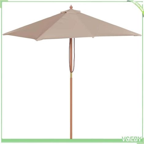 Parasol d'extérieur - FAFEICY - 44536 - 150x200 cm - Mât bois Ø38 mm - Anti-UV (1/5)