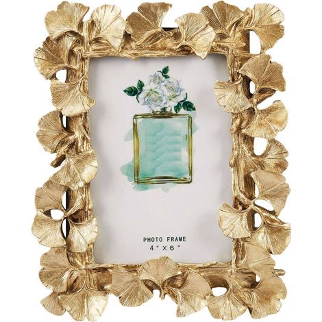 Décorations pour La Maison De Cadre Photo De Feuille De Ginkgo D'Or De Cadre Rétro De Résine (1/4)
