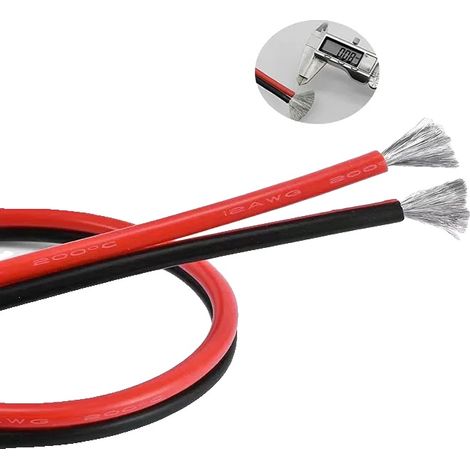Cavo in silicone, rame stagnato, resistente alle alte temperature, cavo in silicone a 2 pin, 24 AWG, 30 m (98,4 piedi) (1/2)