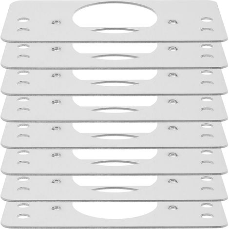 Plaques De Renfort De Porte 8 Pièces 3.54X1.85In Acier Inoxydable Protection Intérieure Kit Réparation Gâche Fixation Sphérique Avant (1/5)