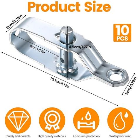 Wire Mesh Tensioners, Fence Wire Tensioners, Outdoor Clothesline, Adjustable Cable Tensioners 105 mm for Greenhouse Garden Rope, Fixed Fence (1/4)