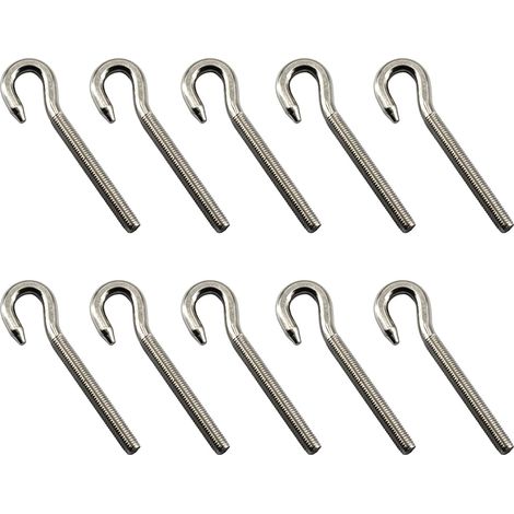 Boulons/Vis à crochet M6 — Boulons à crochet en acier haute dureté, adaptés pour suspendre lustres et objets d'artisanat (Lot de 10) (1/5)