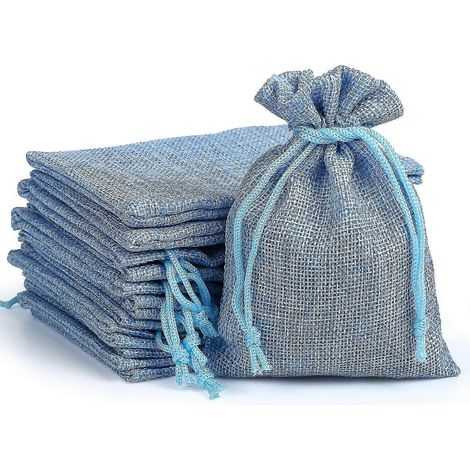 Lot de 20 sacs cadeaux en lin et jute, sacs en toile de jute, sacs à cordon, sacs à bijoux, organisateurs de fête (1/5)