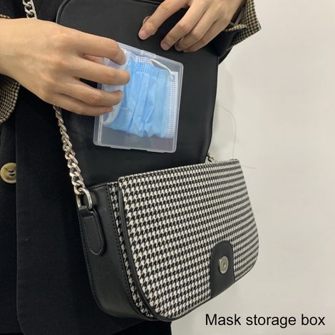 Étui anti-poussière pour masques, boîte de rangement portable pour masques jetables, organisateur de stockage réutilisable, protection hygiénique pour voyages. (1/5)