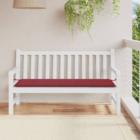 Coussin d'assise confortable pour banc de jardin rouge bordeaux 150x50x3 cm -FV54618 (1/5)