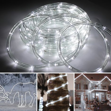 Randaco Guirlande lumineuse - Tube lumineux 20m 8 fonctions- Blanc froid - IP44